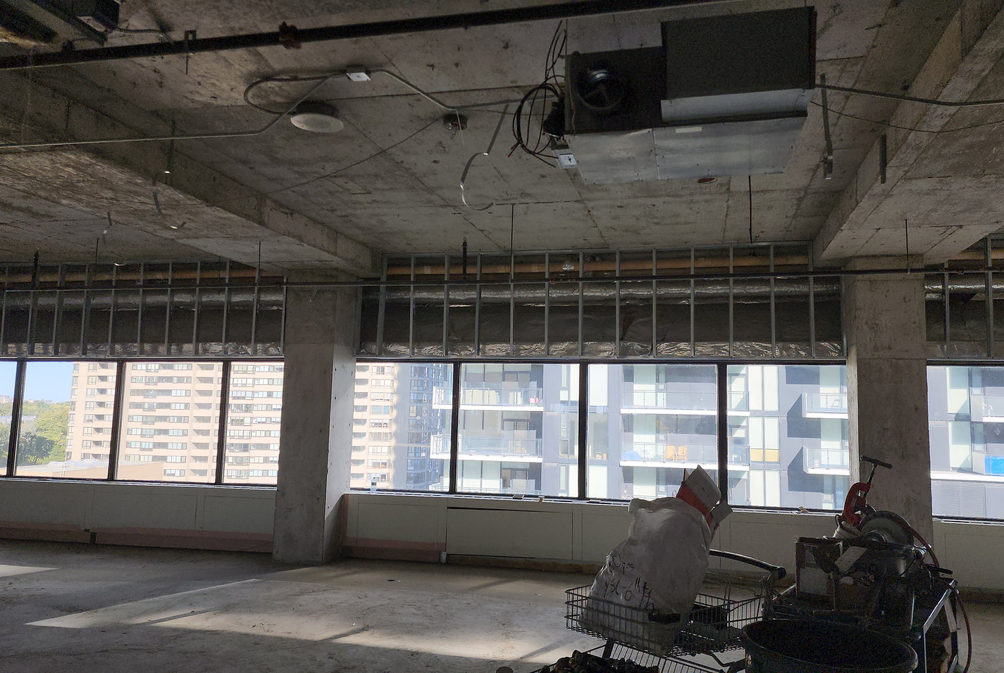Metal framing above the windows at Yonge Sheppard Centre in Toronto